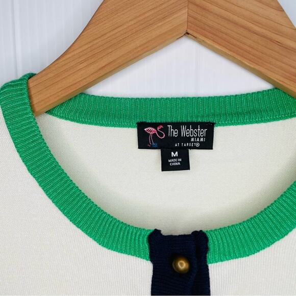 The Webster for Target dressy ivory and green cardigan size medium - Picture 4 of 9